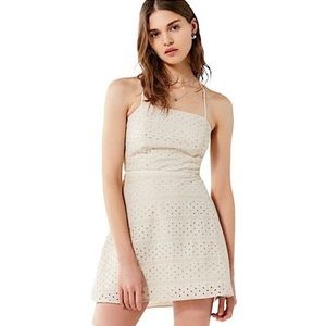 Urban Outfitters cream eyelet mini dress